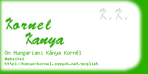 kornel kanya business card