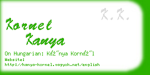 kornel kanya business card